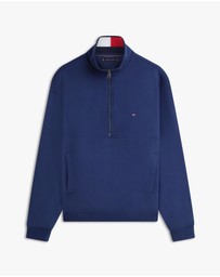 Tommy Hilfiger - Colour-Blocked Collar Terry Half-Zip Jumper