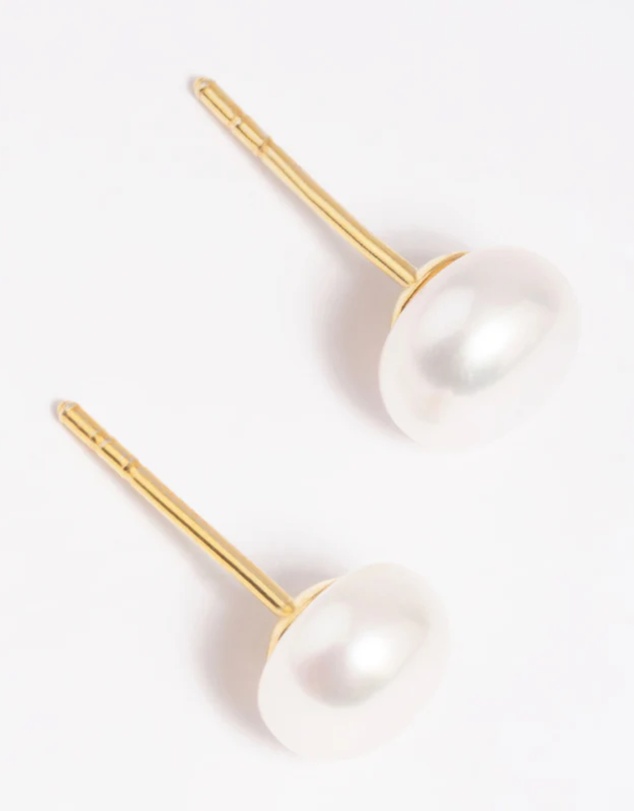 Lovisa - Gold Plated Sterling Silver Freshwater Pearl Stud Earrings