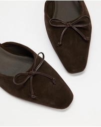 AERE - Slip On Suede Ballet Flats