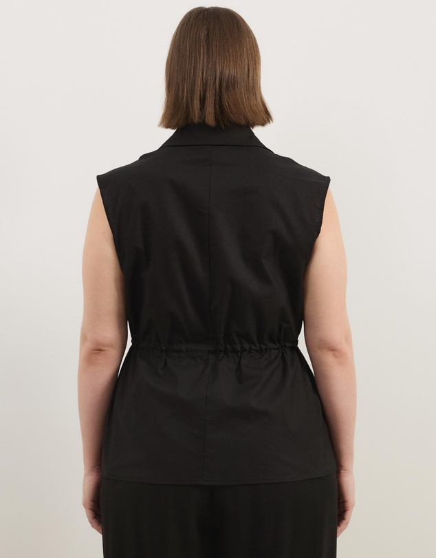 Atmos&Here Curvy - Charlotte Sleeveless Longline Linen Top