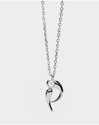 PDPAOLA - Initial 2026 P Silver Pendant Necklace