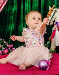 Fleur Harris - 'Bunnies & Bows' Dreamy Tutu Bodysuit Dress in Pink