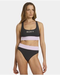 Roxy - Womens Roxy Active C Block High Waist Bikini Bottom