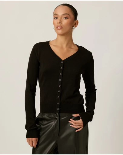 Tussah - Simone Cotton Blend V-Neck Knit Cardigan