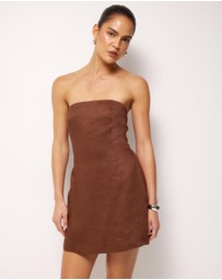 AERE - Fia Linen Strapless Mini Dress