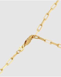 Elli Jewelry - Necklace Y-chain Links Oval Coarse Timeless in 925 sterling silver Gold Plated