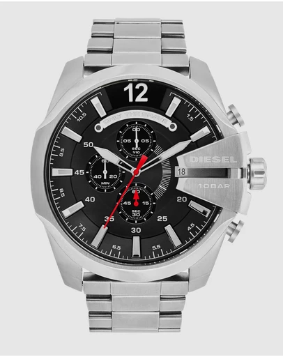 Diesel - Mega Chief Silver Tone Chronograph Watch