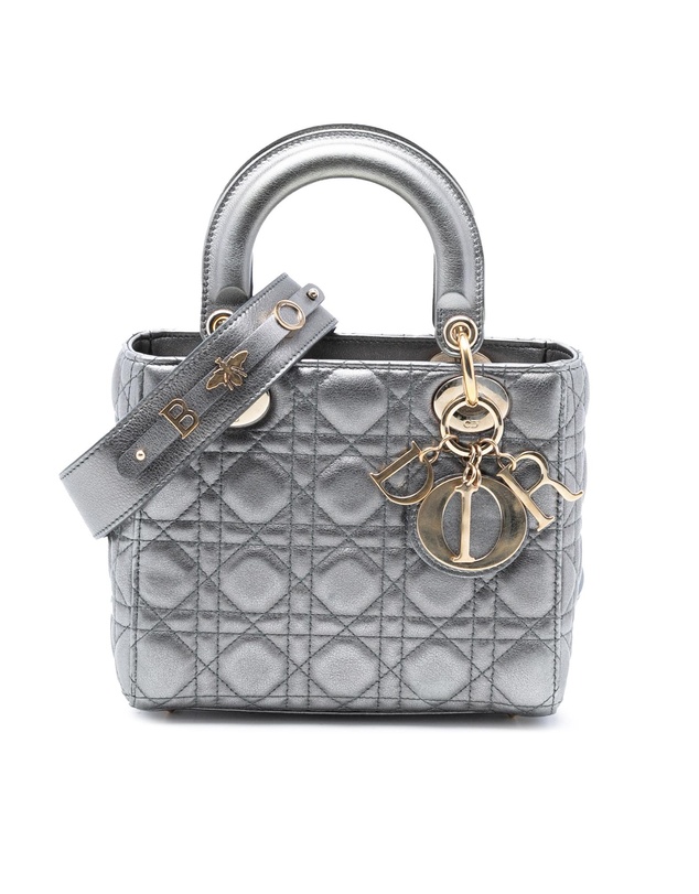 Pre-Loved by Azura Reborn - Pre-Loved Small Metallic Lambskin Cannage My ABCDior Lady Dior