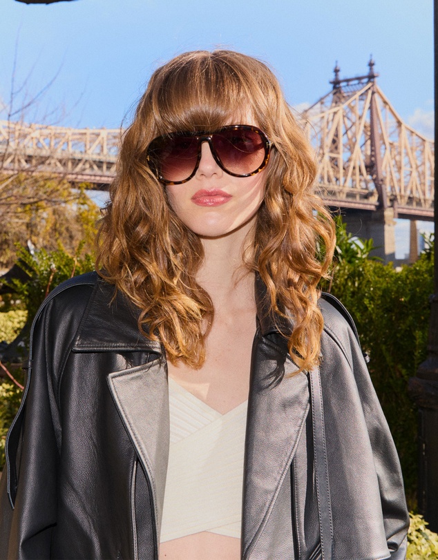 Belle & Bloom - Undercurrent Oversized Aviator Sunglasses - Mosaic Tort