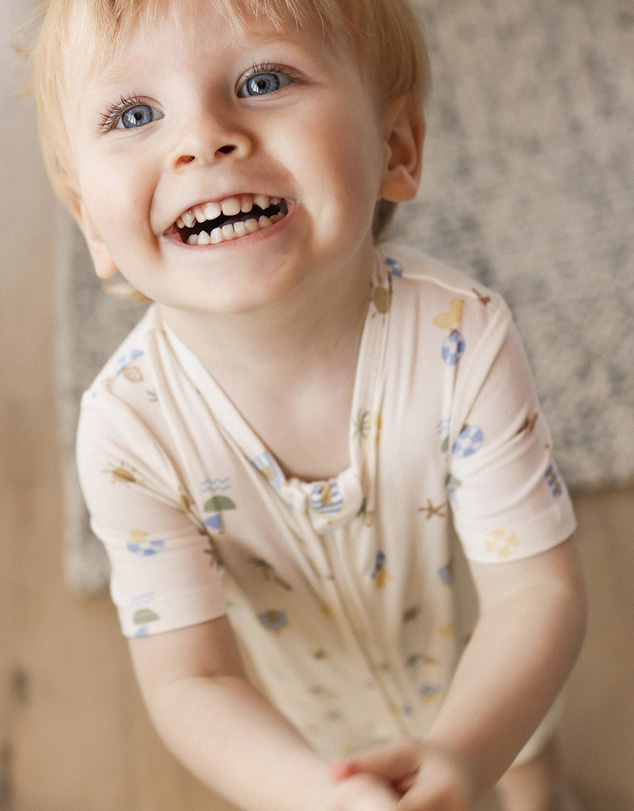Kynd Baby - Essential Short Sleeve Onesie in Beach Box