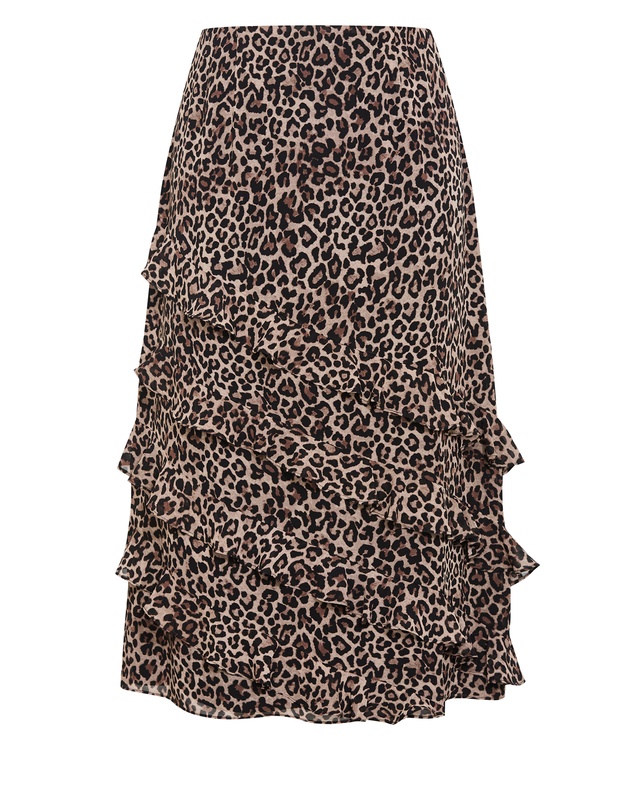 City Chic - Skai Leopard Print Maxi Skirt