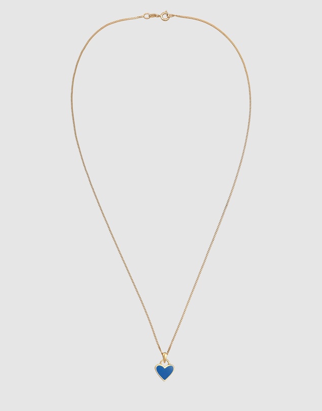 Elli Jewelry - Necklace Heart Pendant Cute with Enamel Blue in 925 Sterling Silver Gold Plated