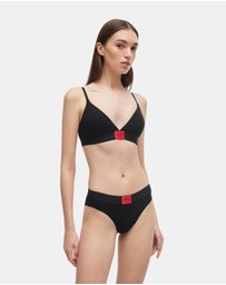 HUGO - Stretch-cotton regular-rise briefs with logo label
