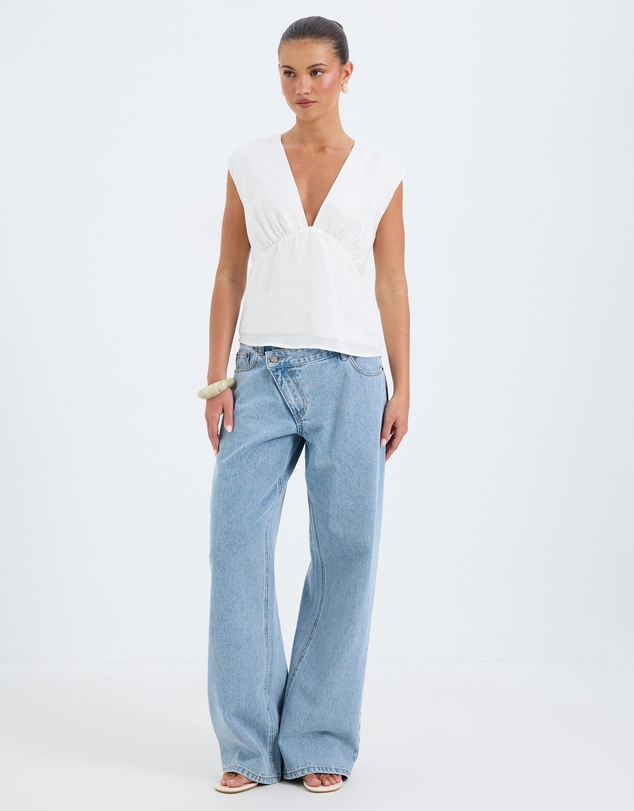 Calli - Fern V-Neck Cupro Top