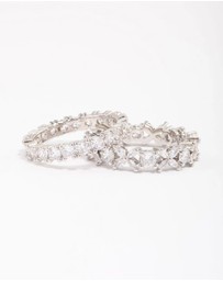 Lovisa - Silver Flower Double Band Stack Ring