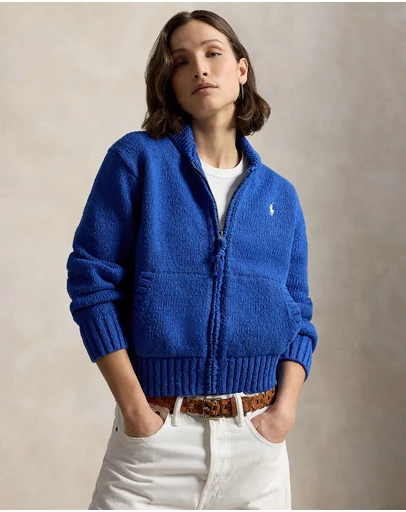 Polo Ralph Lauren - Wave-Logo Cotton Zip Cardigan