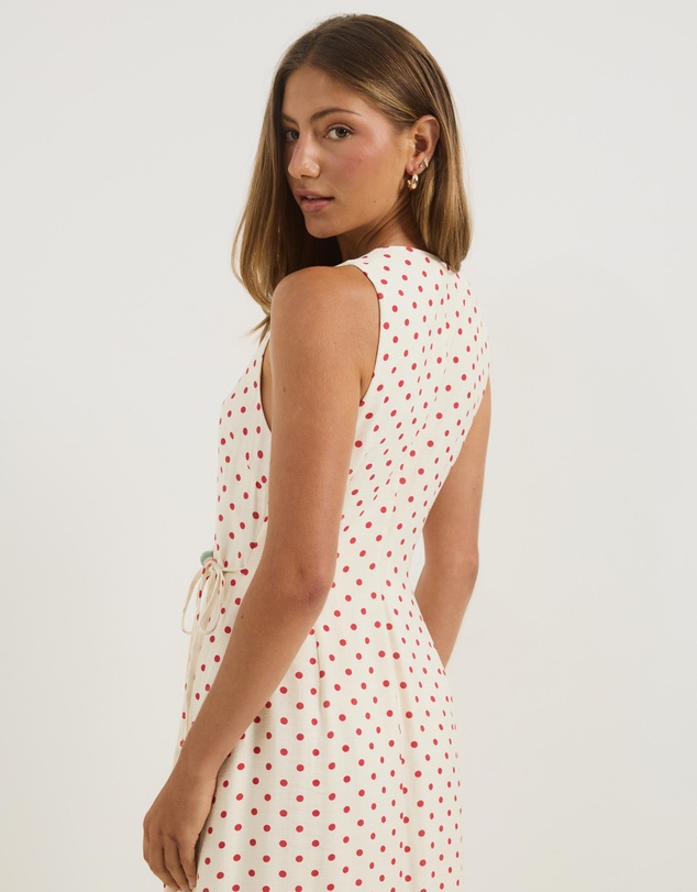 Atmos&Here - Chloe Midi Wrap Dress With Bead Detail