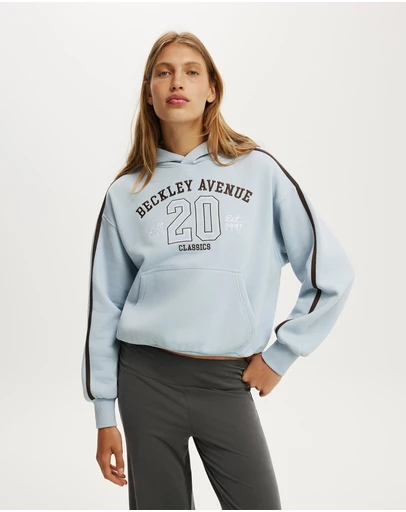 Cotton On - Graphic Boxy Fleece Hoodie