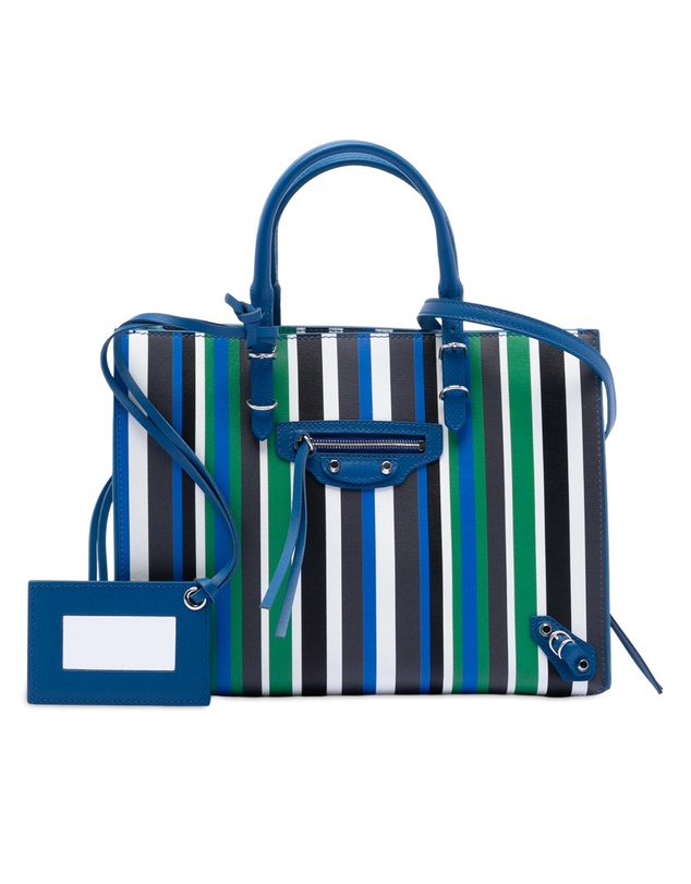 Pre-Loved by Azura Reborn - Pre-Loved Mini Leather Striped Papier A6 Zip Around Satchel