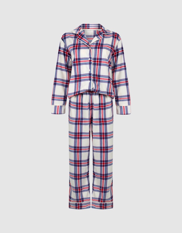 Hunkemoller - Long Sleeve Polar Fleece Check PJ Set