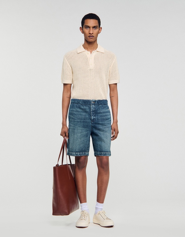 Sandro - Denim Logo Shorts