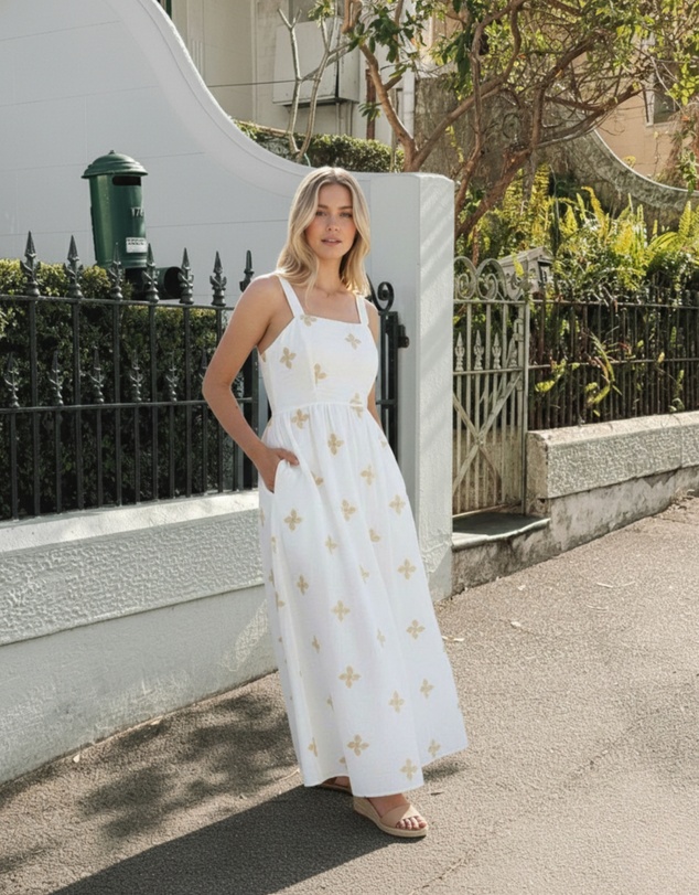 Esther & Co - Atasha Dress - White Print