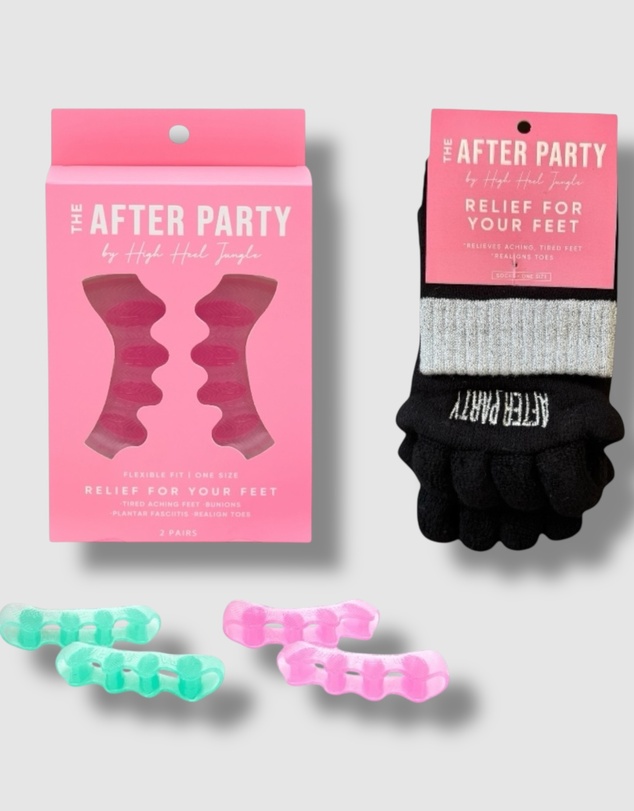 High Heel Jungle - The After Party Silicon Gel Toe Separators & Foot Relief Alignment Socks - Value Bundle