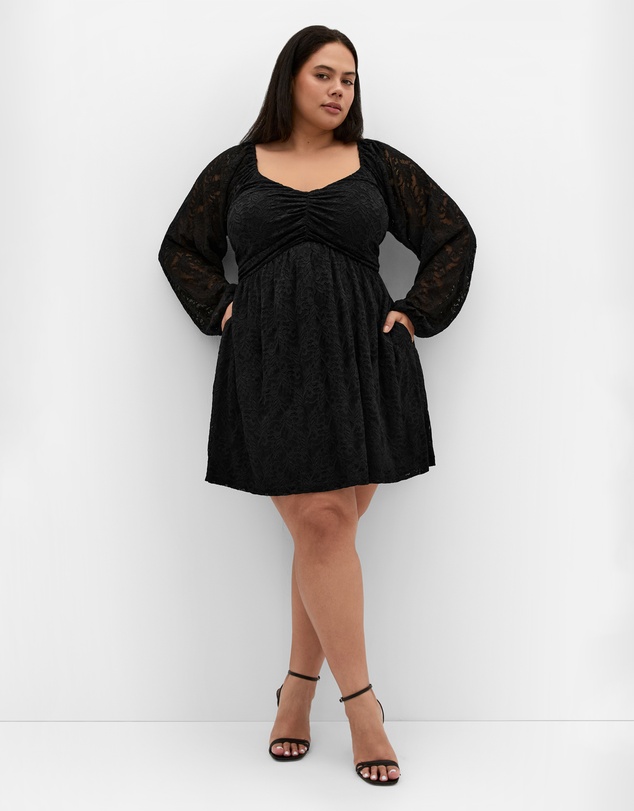 City Chic - Plus size Letitia Lace Mini Dress - black