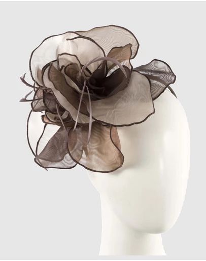Max Alexander - Chocolate Organza Flower Fascinator