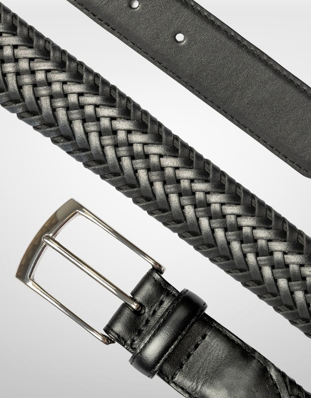 DENTS - Woven Stretch Plaited Leather Belt