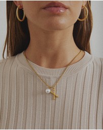 Zahar - Pearl Letter X Necklace