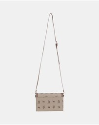 Pierre Cardin - Pierre Cardin Canvas Print/Leather Trim Flap Cross-Body Bag