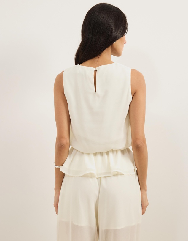 Atmos&Here - Jamie Chiffon Gathered Sleeveless Top