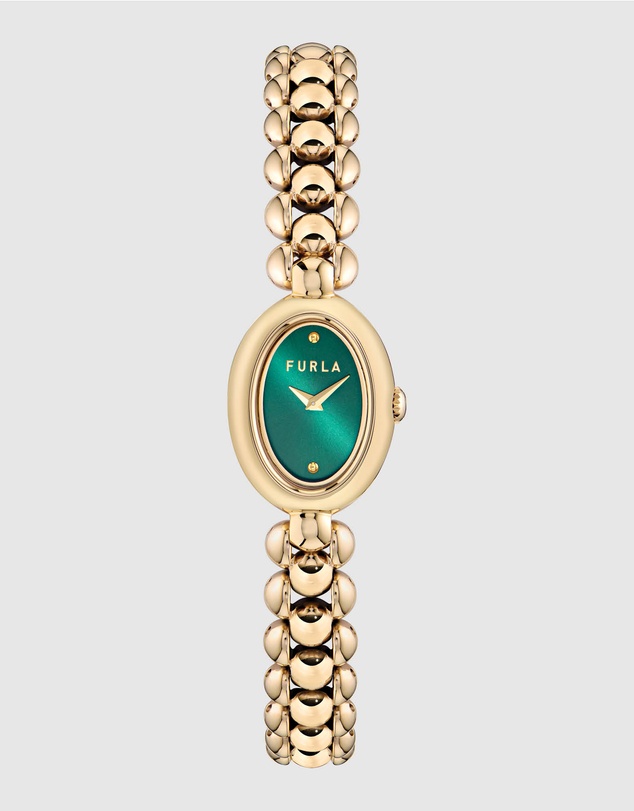 Furla - Delizia Green Yellow Gold-Tone Bracelet Watch