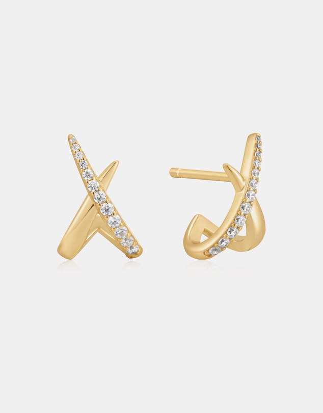 Ania Haie - Gold Kiss Polished Pave Studs