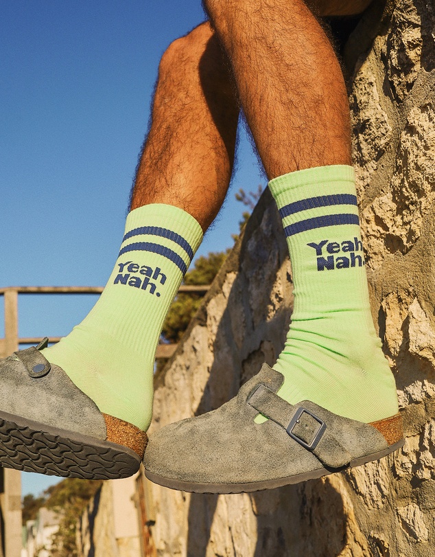 Skwosh - Yeah Nah Socks in Lime