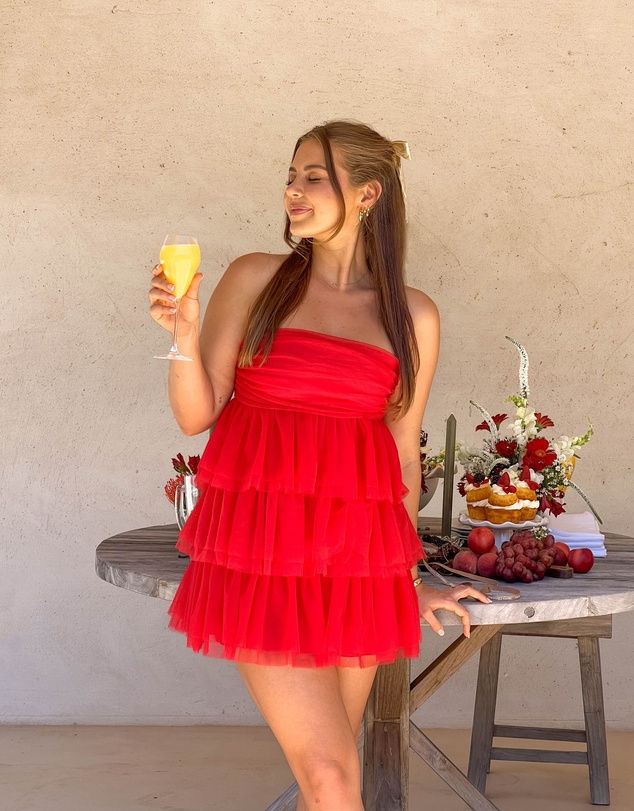 Beginning Boutique - Birthday Girl Red Mini Party Dress