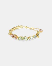 Swarovski - Gema Tennis Bracelet, Mixed Cuts, Multicolored, Gold-Tone Plated