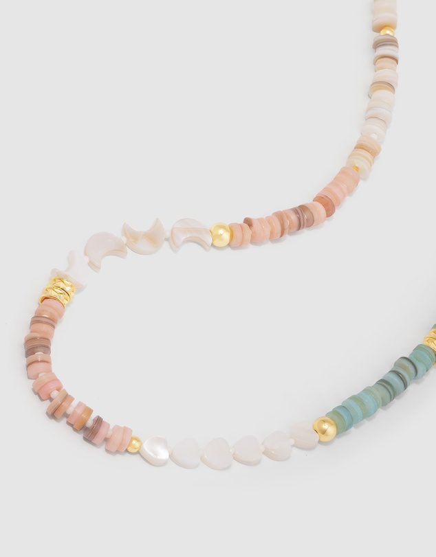 Wanderlust + Co - Aura Beaded Gold Necklace