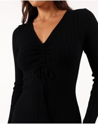 Petal & Pup - Irene Long Sleeve Midi Dress - Black