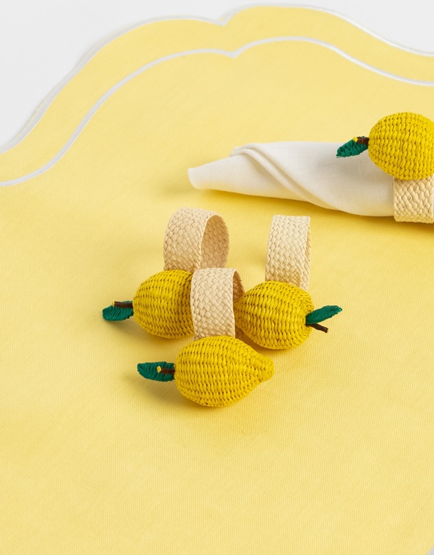 Tablescaped - La Dolce Vita - Set of 4 Lemon Napkin Rings