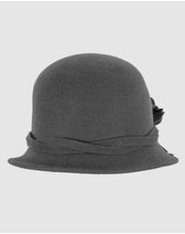 Max Alexander - Winter Felt Black Cloche Hat
