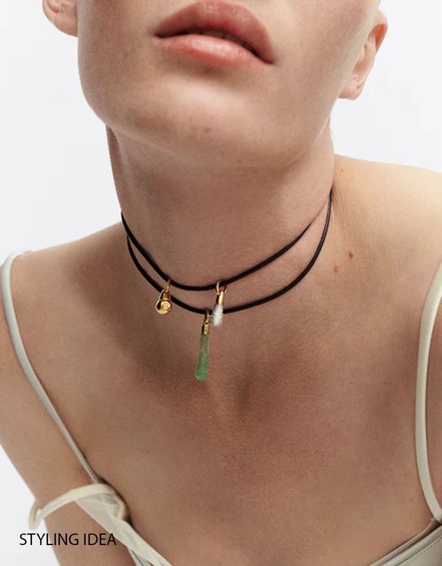 PDPAOLA - Dana Leather Bow Necklace