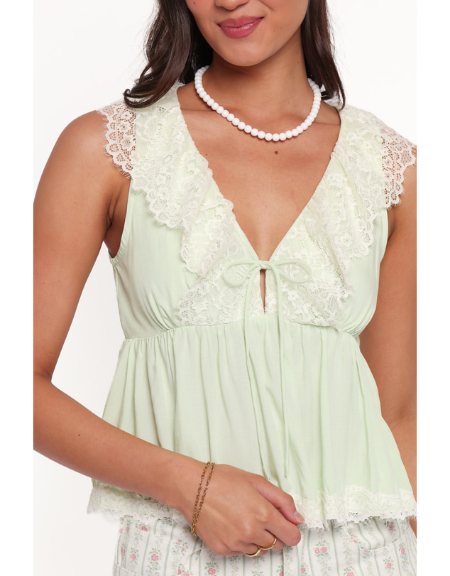 Petal & Pup - Alicelle Vintage Lace Top - Jade Green