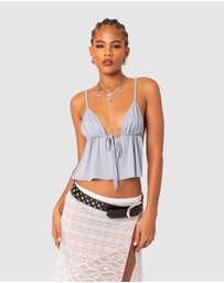 EDIKTED - Rylee Tie Front Open Back Top