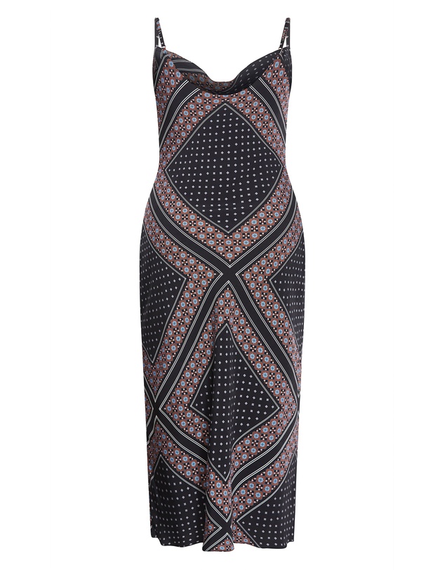 City Chic - Plus size Sadie Boho Print Slip Dress - black
