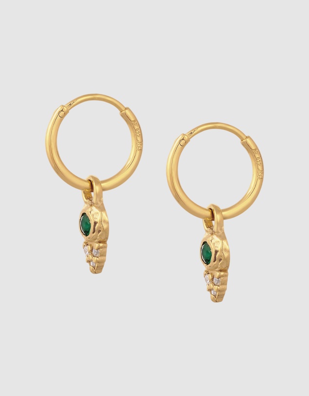 Elli Jewelry - Zirconia Circle Hoop Earrings in Gold-Plated 925 Silver