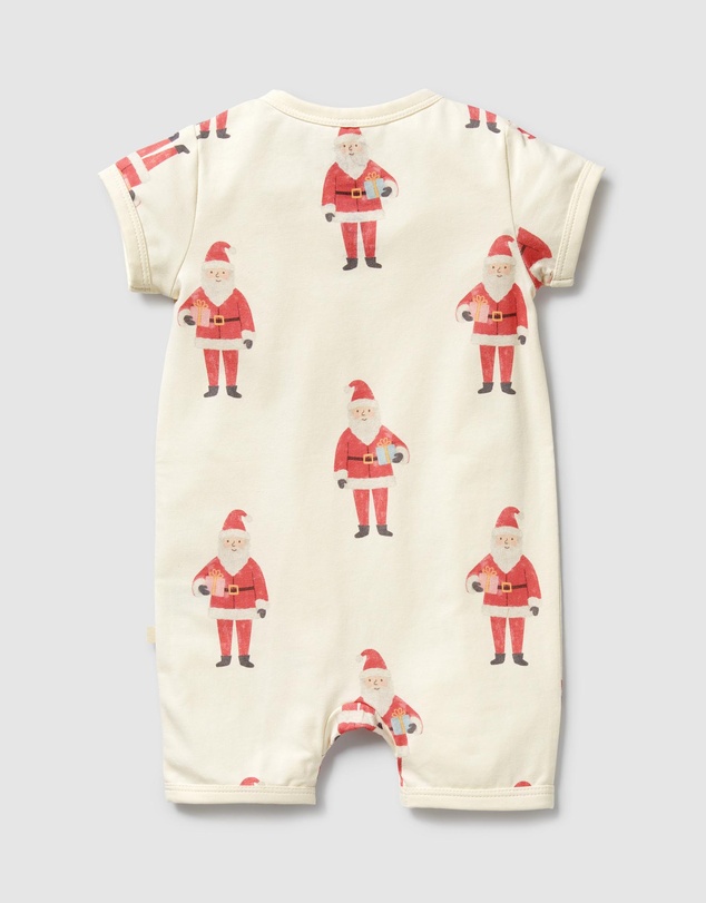 Wilson & Frenchy - Christmas Ho Ho Ho Organic Boyleg Zipsuit - Babies