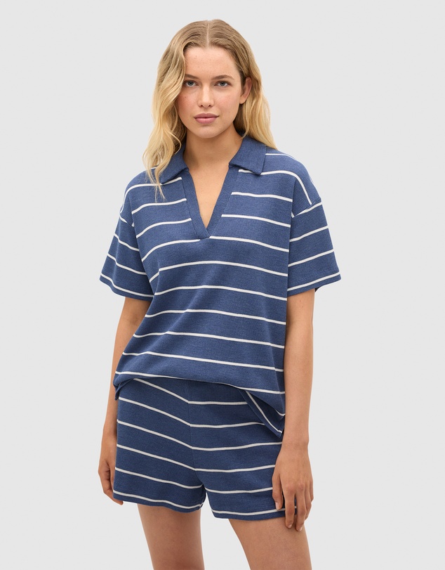 Seed Heritage - Waffle Stripe Shirt and Short PJ Set