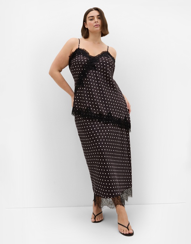 City Chic - Solene Spot Lace Trim Cami